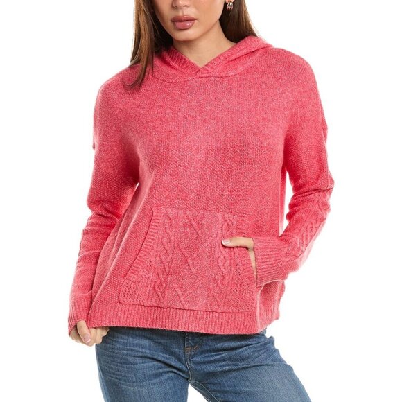 Cabi Sidekick Knit Hoodie Sweater in Pink Frost Size Large L - Picture 9 of 9